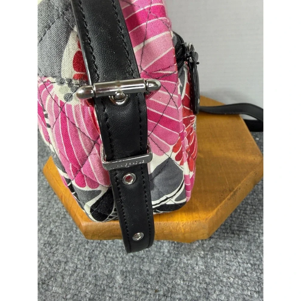 Vera‎ Bradley Floral Nightingale Crossbody Bag Quilted Red Gray Black Retired
